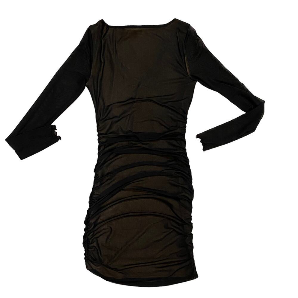 Bp Black Long Sleeve Mesh Mini Dress size XSMALL - 23 - Picture 6 of 11